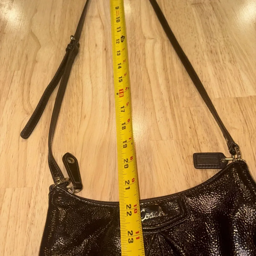 Coach F48252 Ashley Mahogany Brown Patent Leather Y2K Limited Edition Crossbody